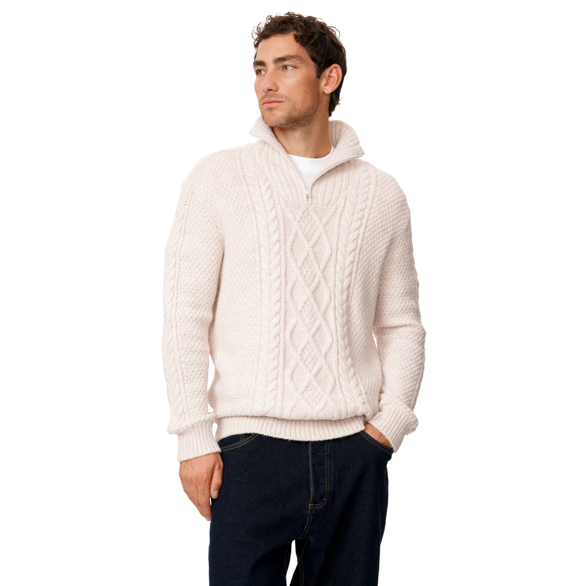 Herren Strickpullover im Troyer-Style