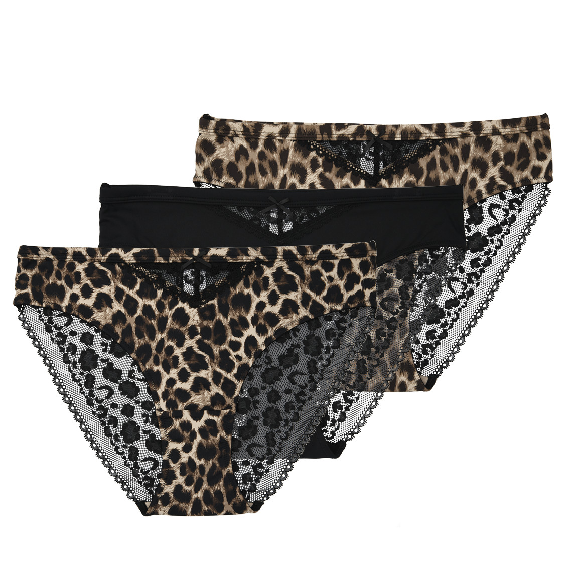 3 Damen Slips in verschiedenen Dessins