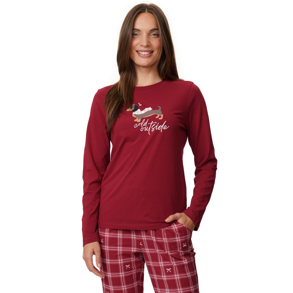 Damespyjama met teckelprint