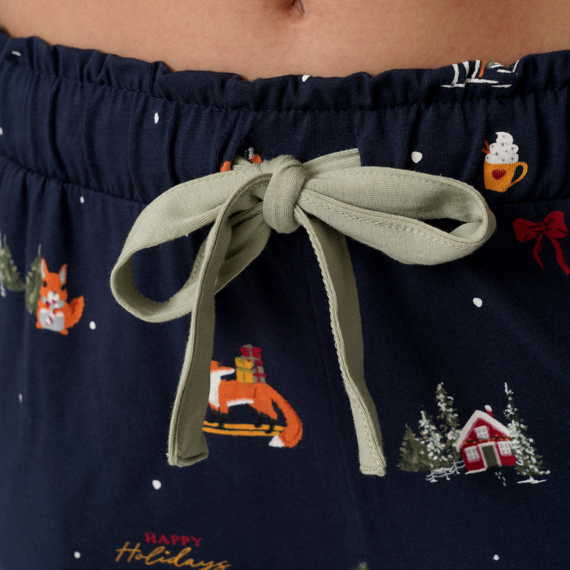 Damen Schlafanzug mit Weihnachts-Motiv