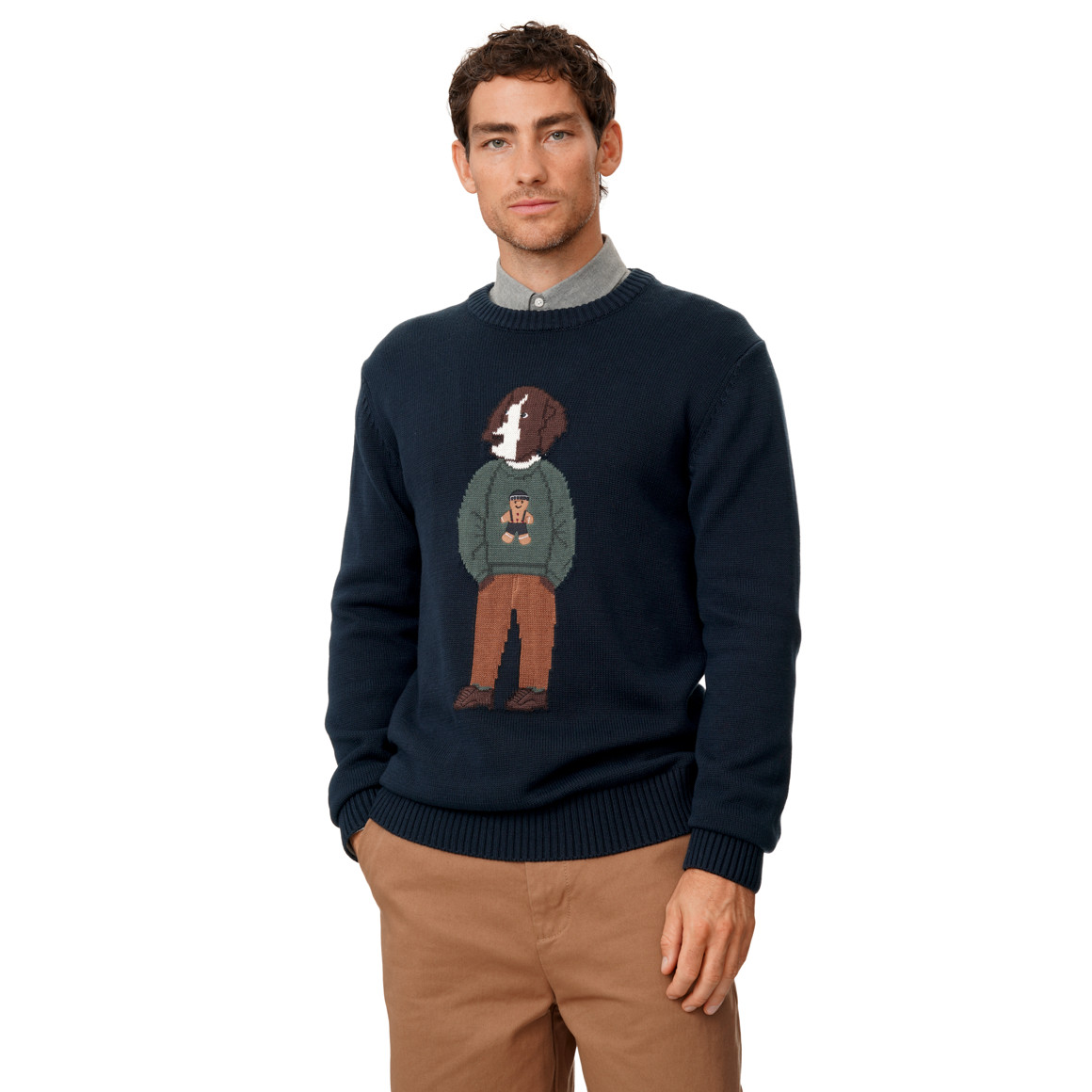 Herren Strickpullover mit Hunde-Motiv