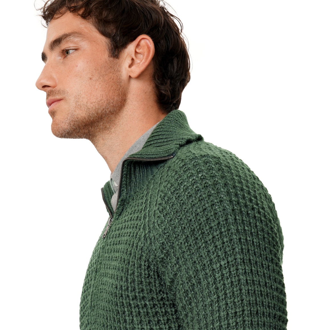 Herren Strickpullover im Troyer-Style
