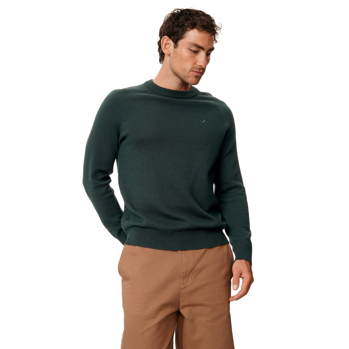 Herren Strickpullover mit kleiner Stickerei