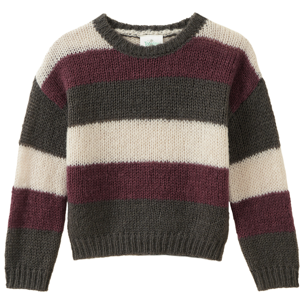 Kinder Woll-Strickpullover mit Blockstreifen