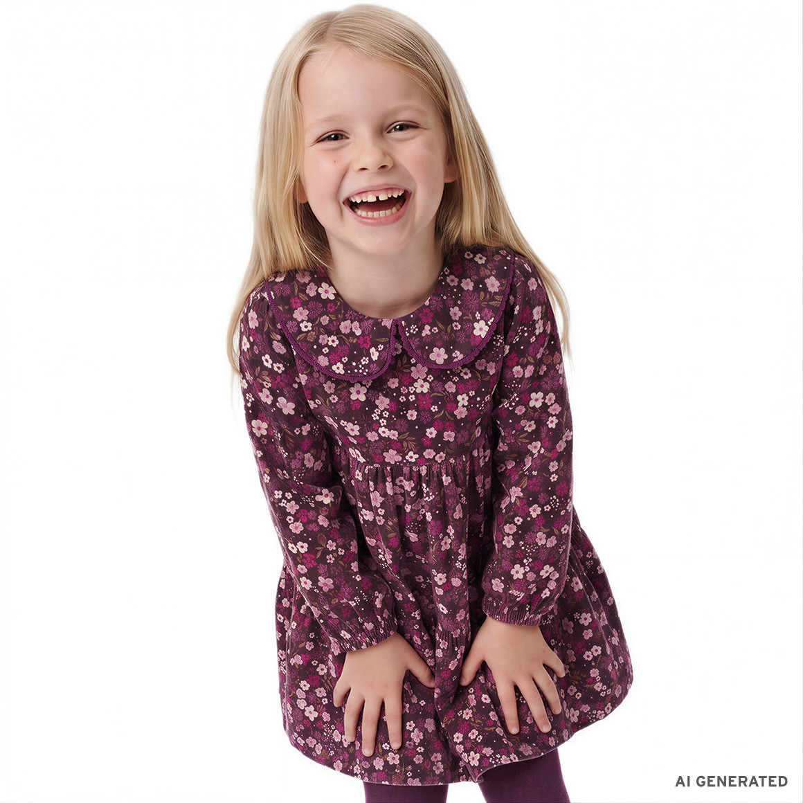 Mädchen Kleid im Millefleur-Look