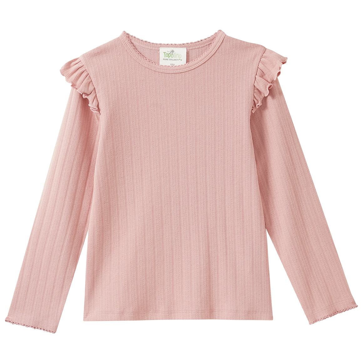 Mädchen Langarmshirt mit Rippstruktur