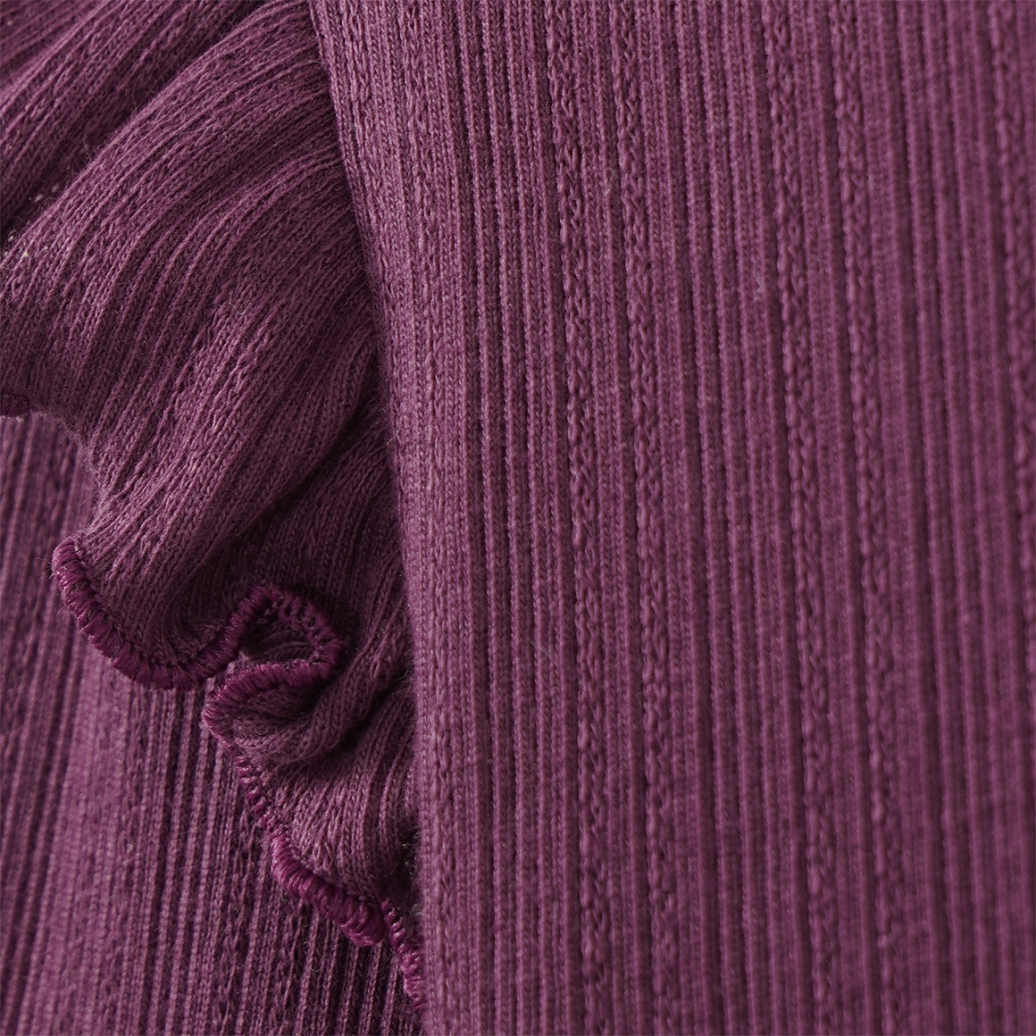 Mädchen Langarmshirt mit Rippstruktur
