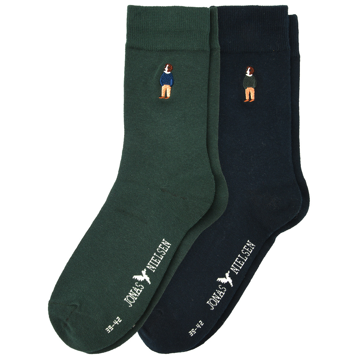 2 Paar Herren Socken mit Stickerei