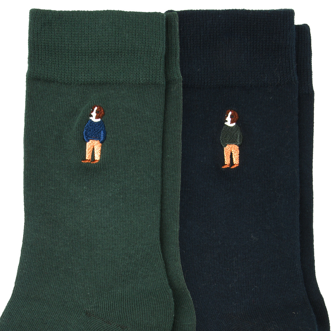 2 Paar Herren Socken mit Stickerei