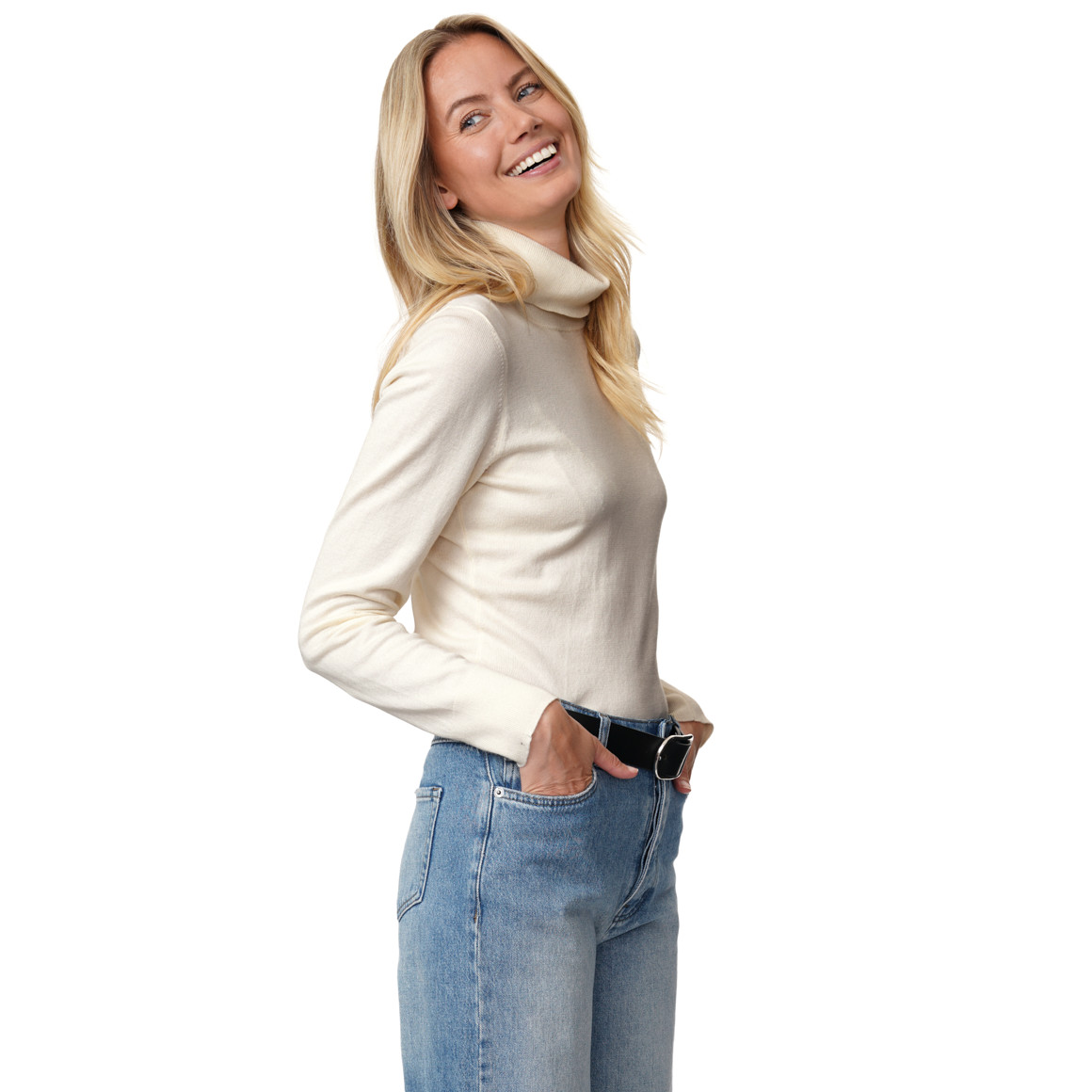 Damen Rollkragenpullover aus Feinstrick