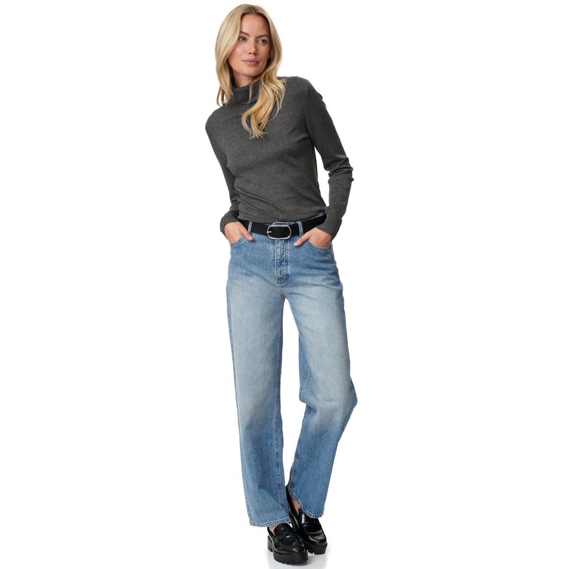 Damen Rollkragenpullover aus Feinstrick