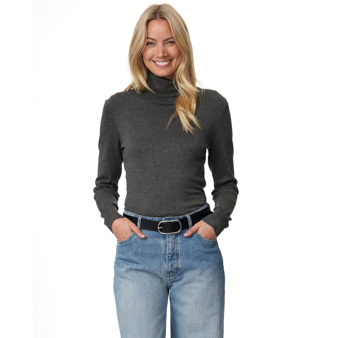 Damen Rollkragenpullover aus Feinstrick