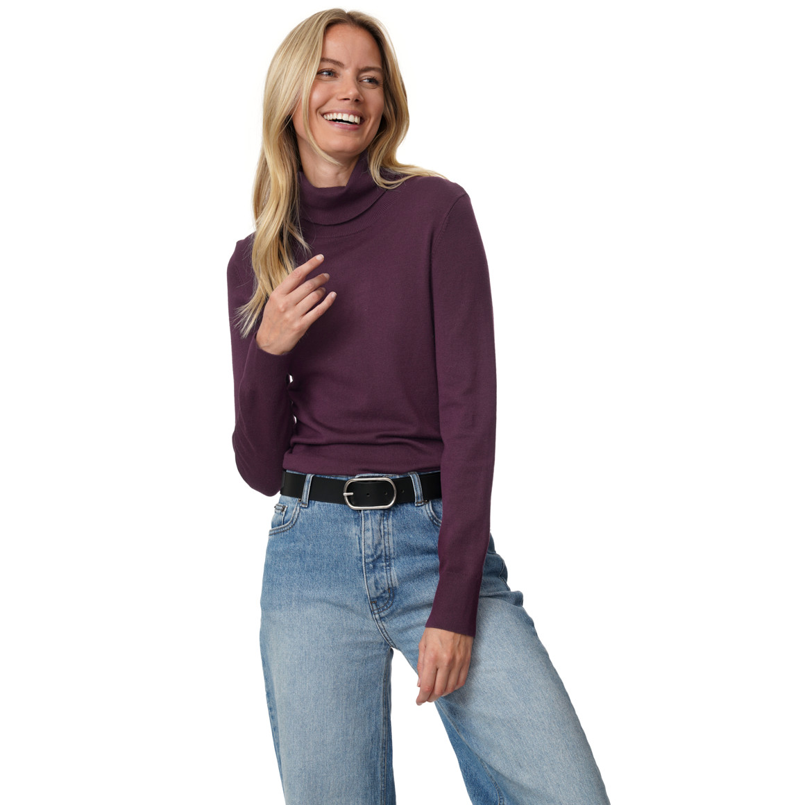 Damen Rollkragenpullover aus Feinstrick