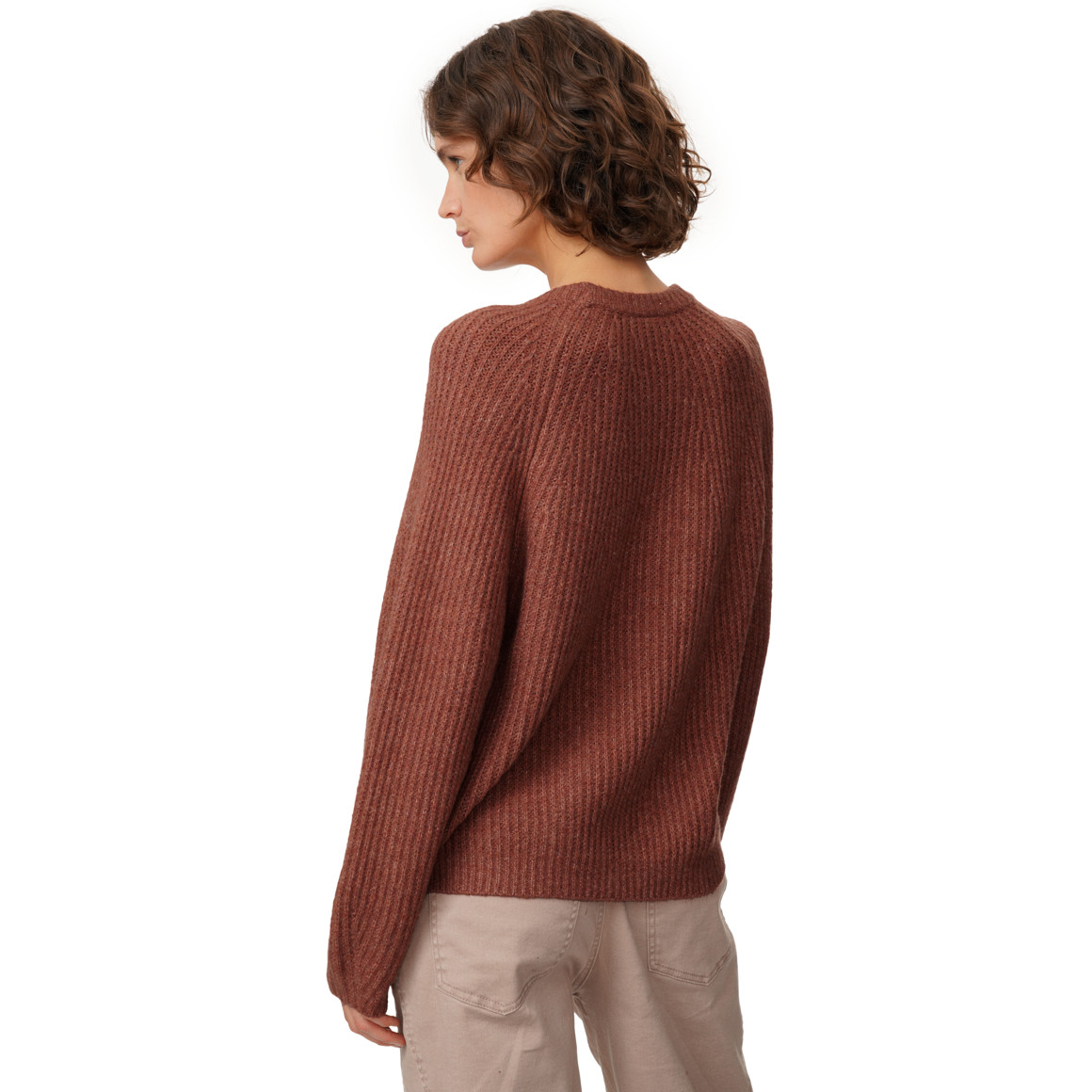 Damen Strickpullover mit Rippstruktur