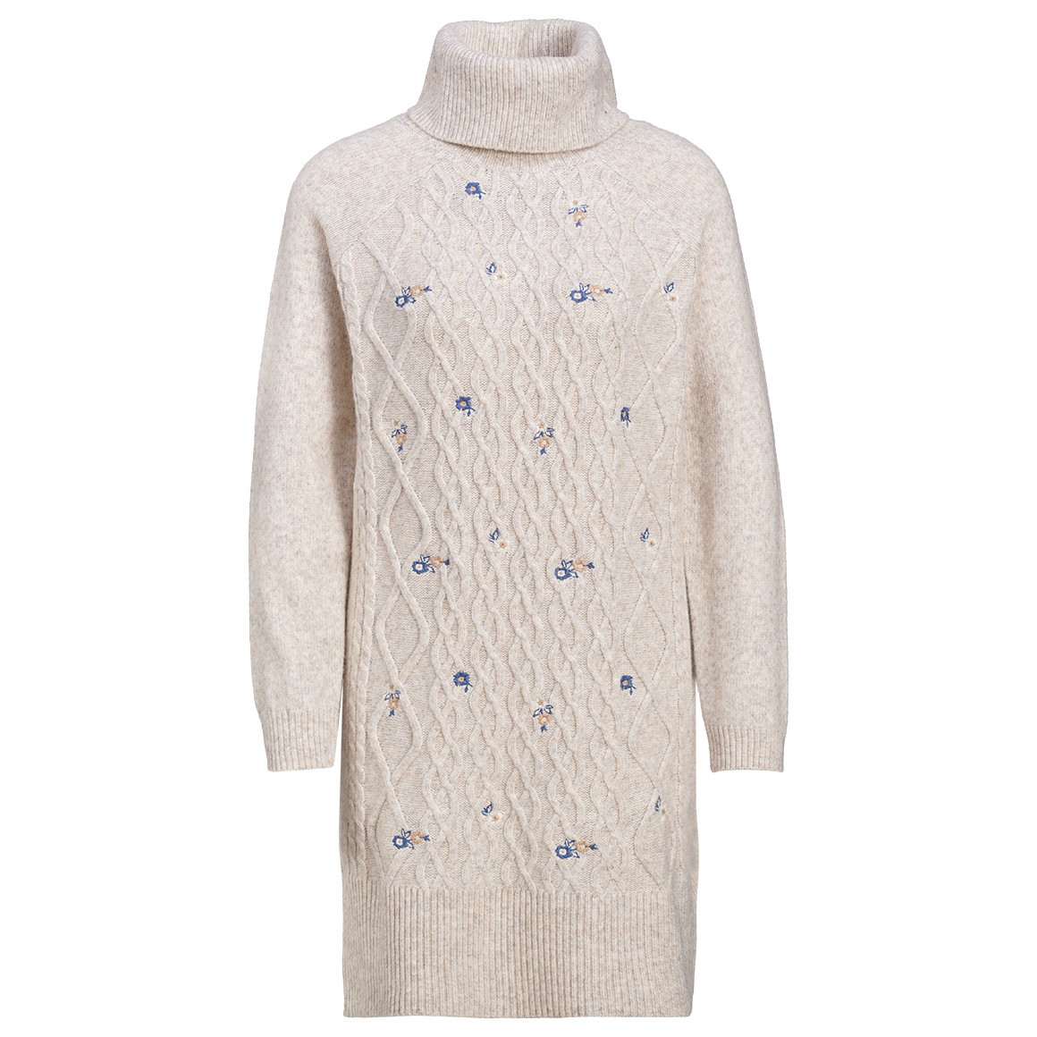 Damen Strickkleid mit Zopfmuster