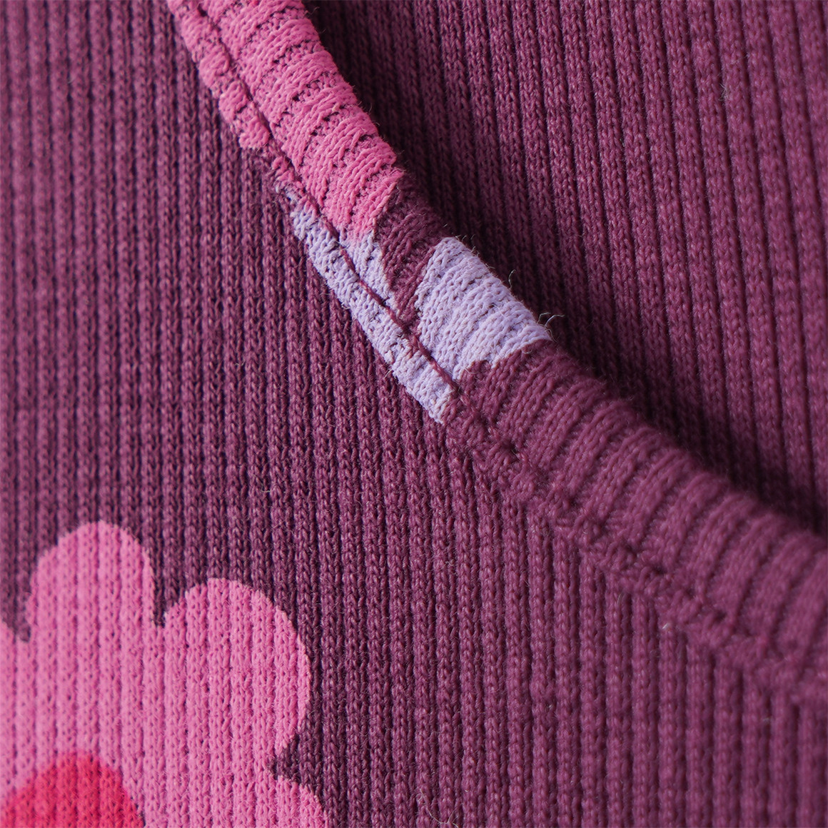 Mädchen Langarmshirt mit Rippstruktur