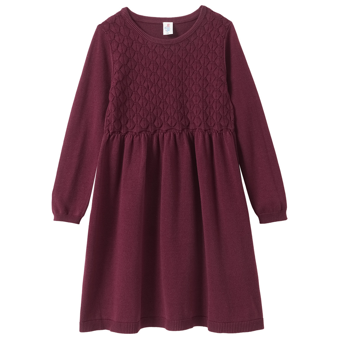 Mädchen Strickkleid mit Wabenstruktur