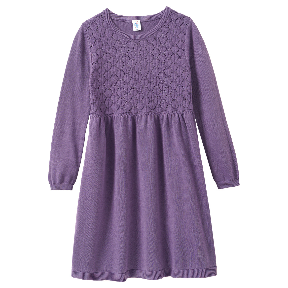 Mädchen Strickkleid mit Wabenstruktur