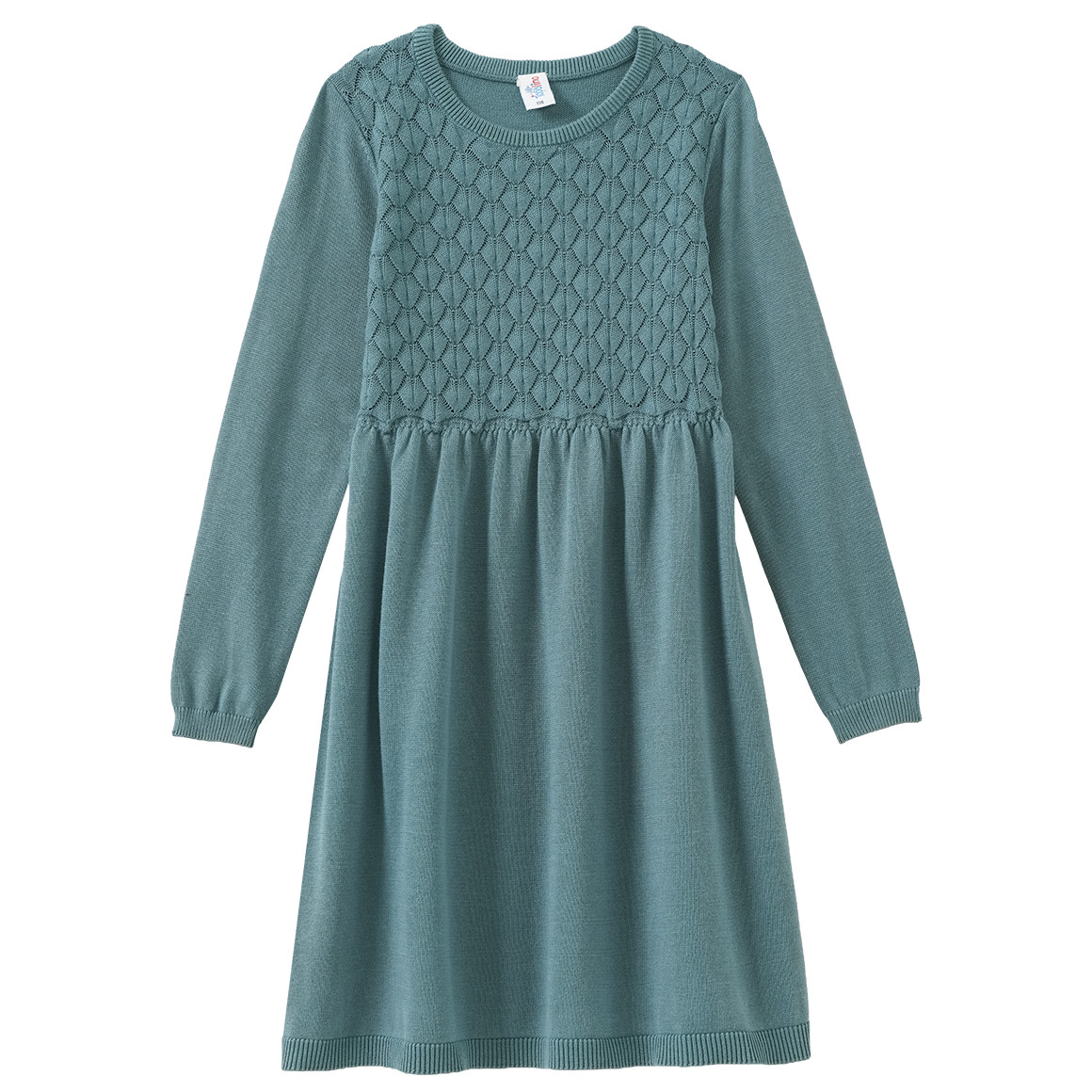Mädchen Strickkleid mit Wabenstruktur