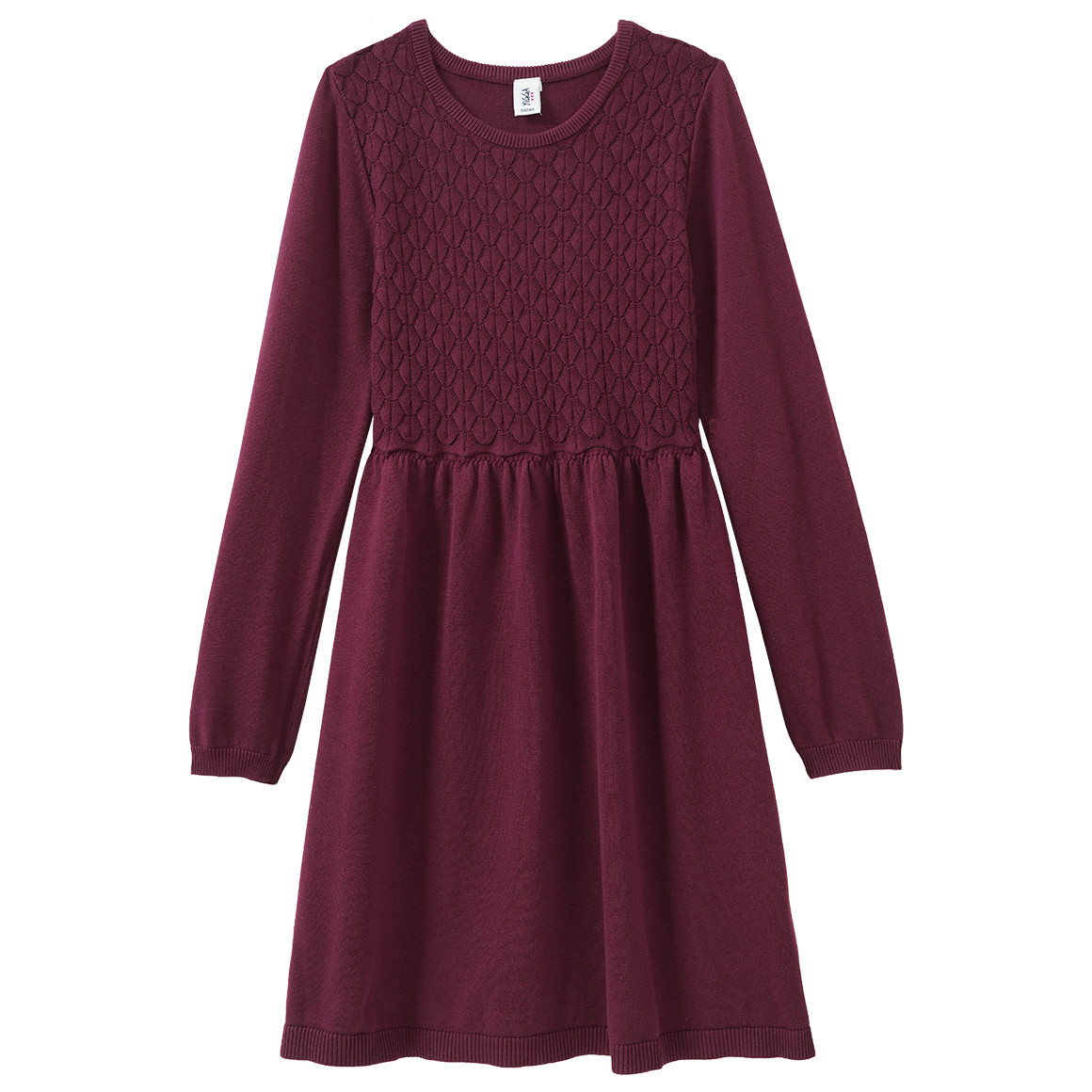 Mädchen Strickkleid mit Wabenstruktur