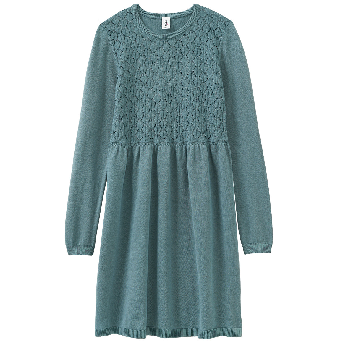 Mädchen Strickkleid mit Wabenstruktur