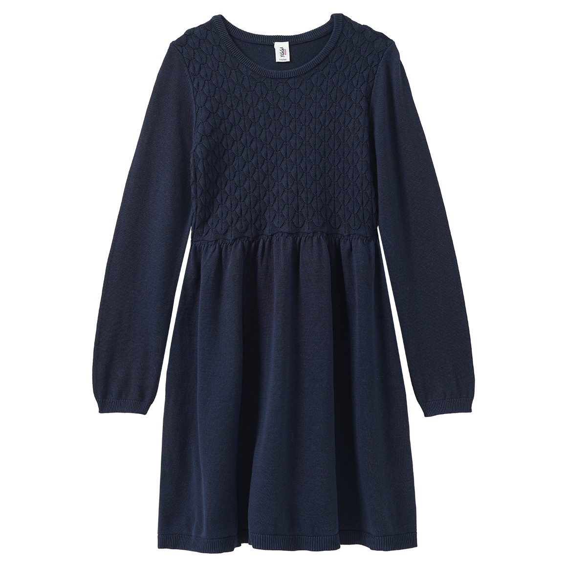Mädchen Strickkleid mit Wabenstruktur