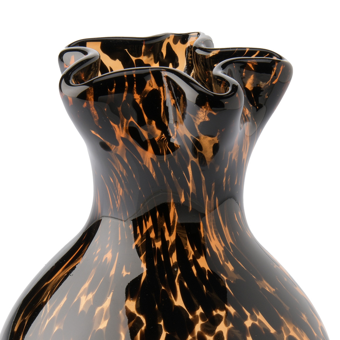 Glasvase mit Leo-Print