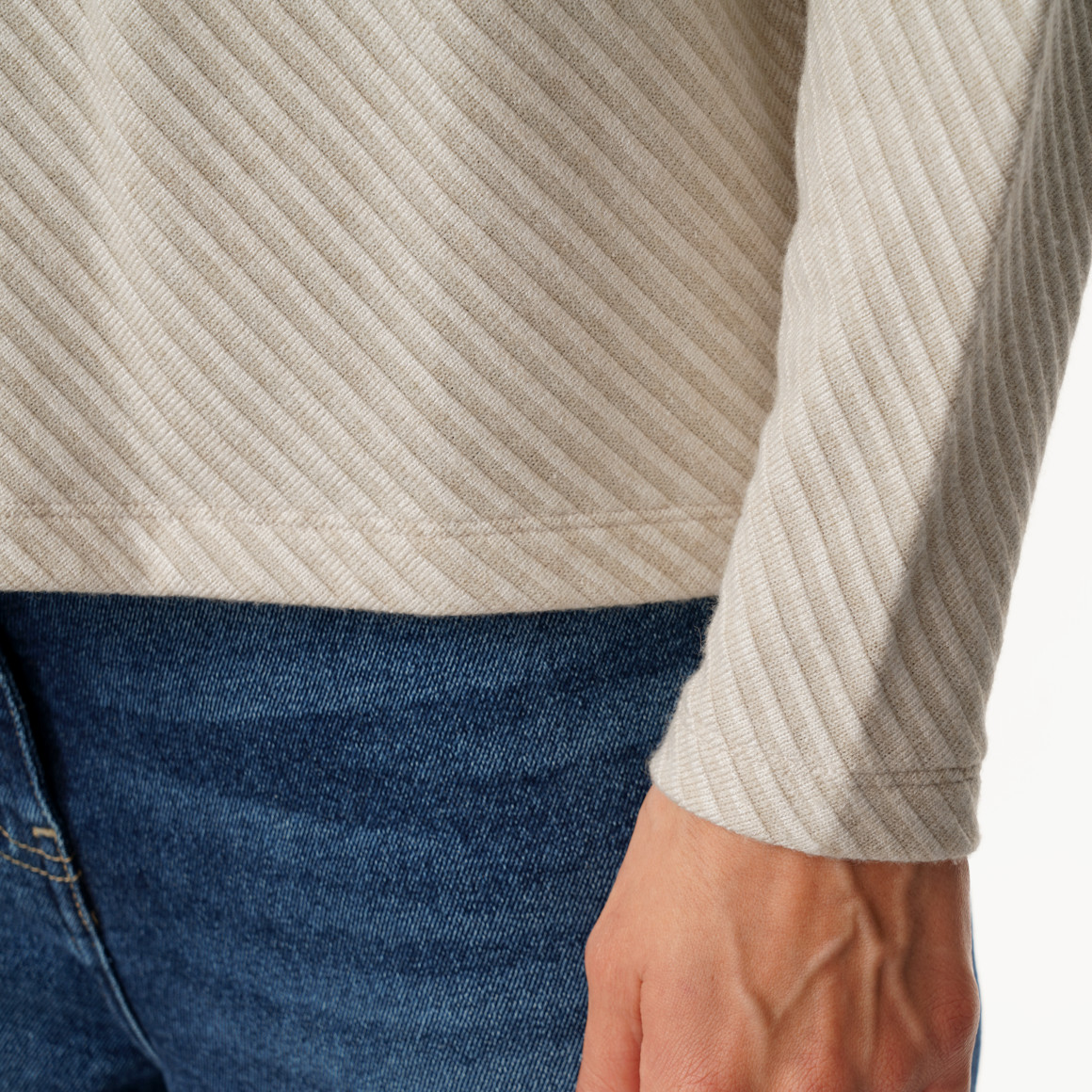 Damen Sweatshirt mit Rippstruktur