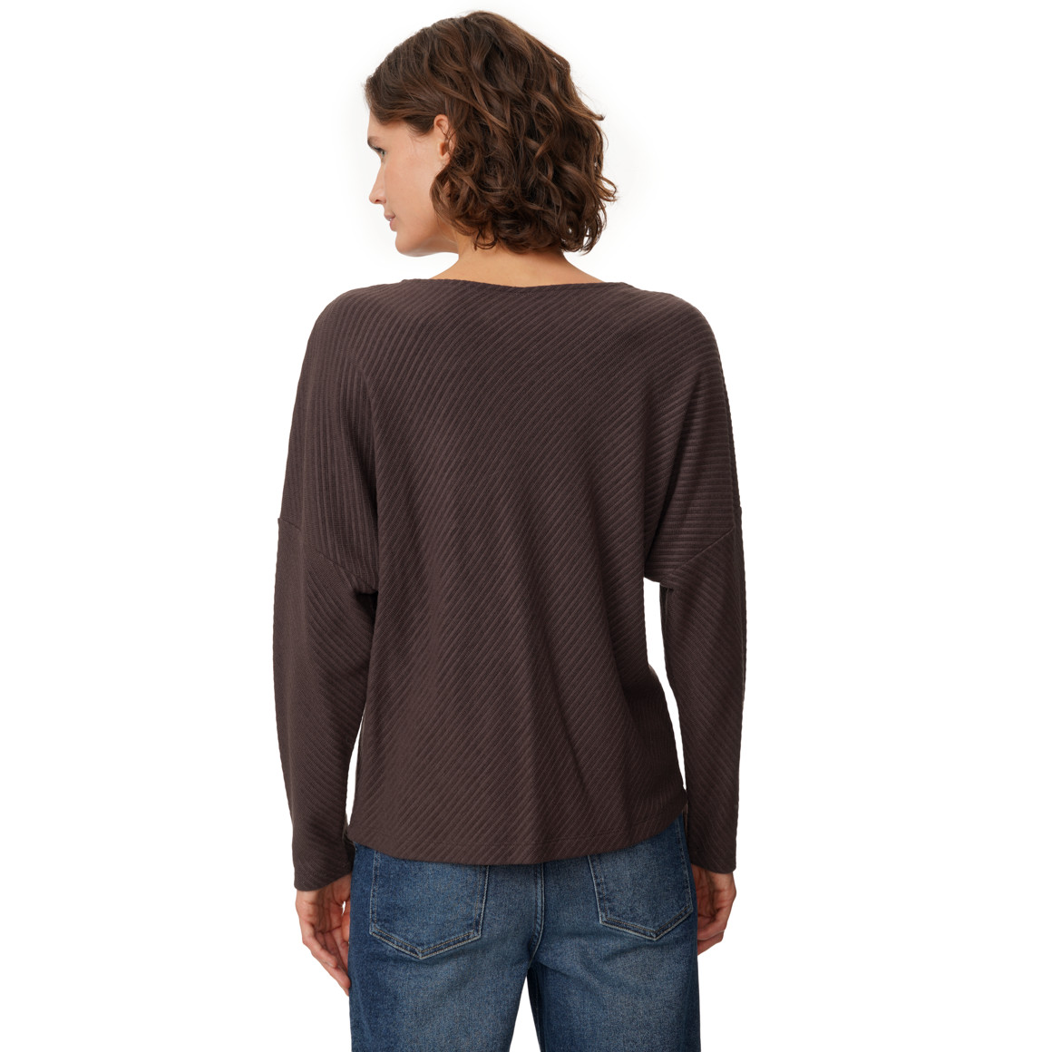 Damen Sweatshirt mit Rippstruktur