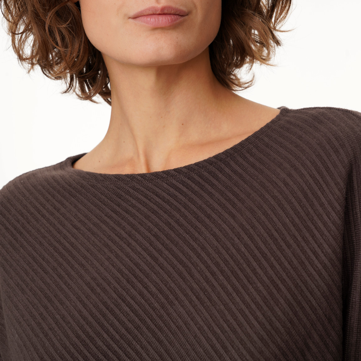 Damen Sweatshirt mit Rippstruktur