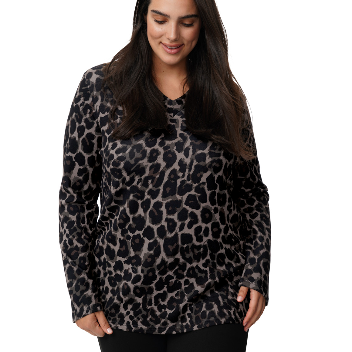 Damen Modal-Shirt mit Leo-Allover