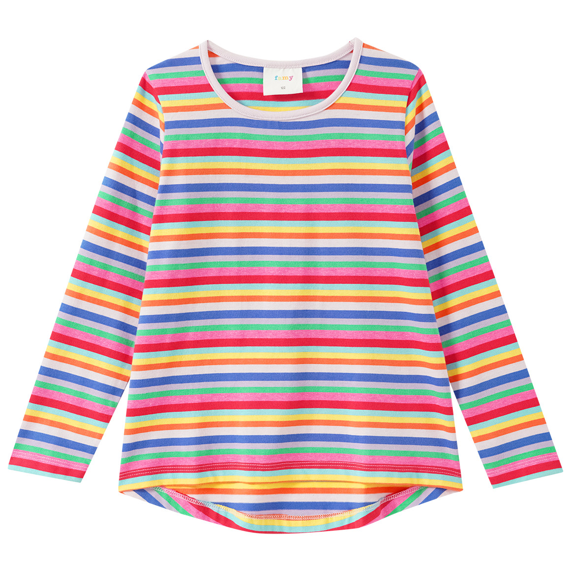 Mädchen Langarmshirt mit bunten Streifen