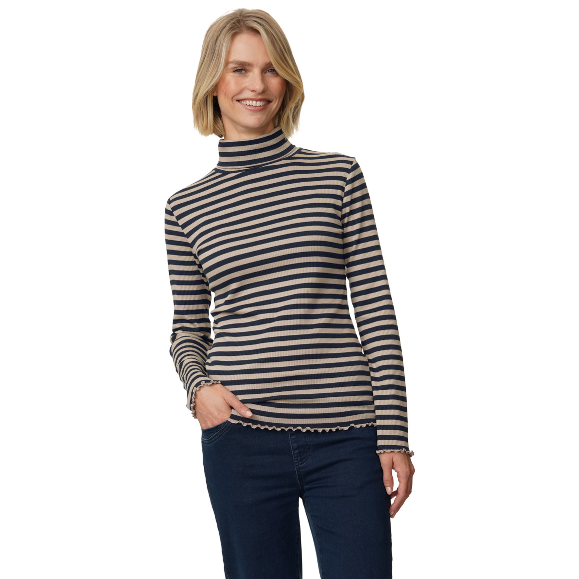 Damen Langarmshirt mit Rollkragen