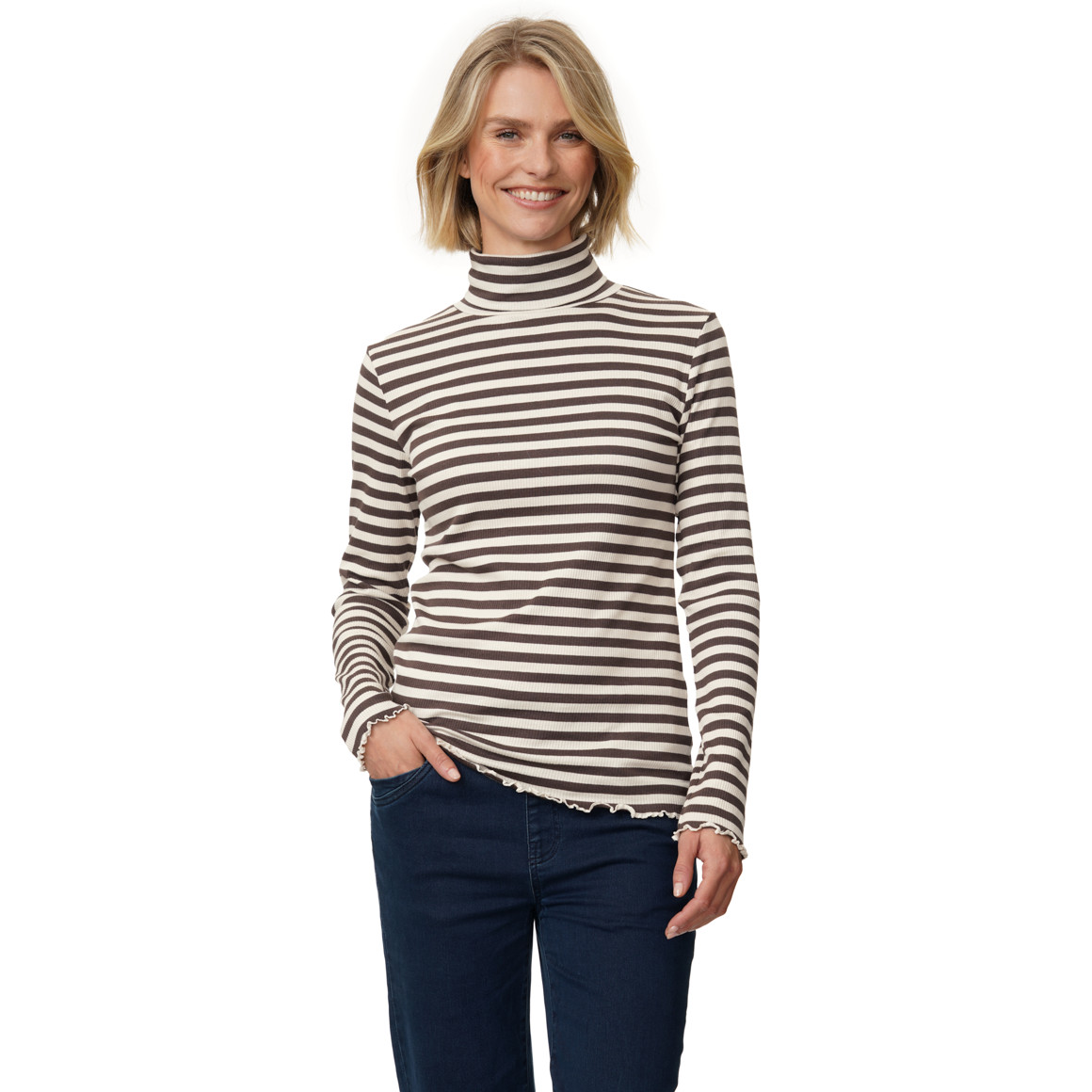 Damen Langarmshirt mit Rollkragen
