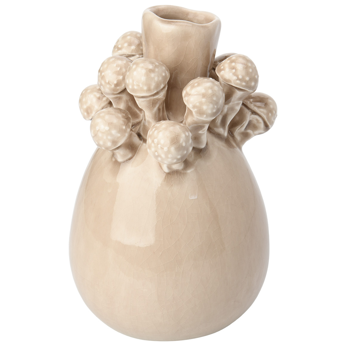 Vase mit kleinen Pilzen