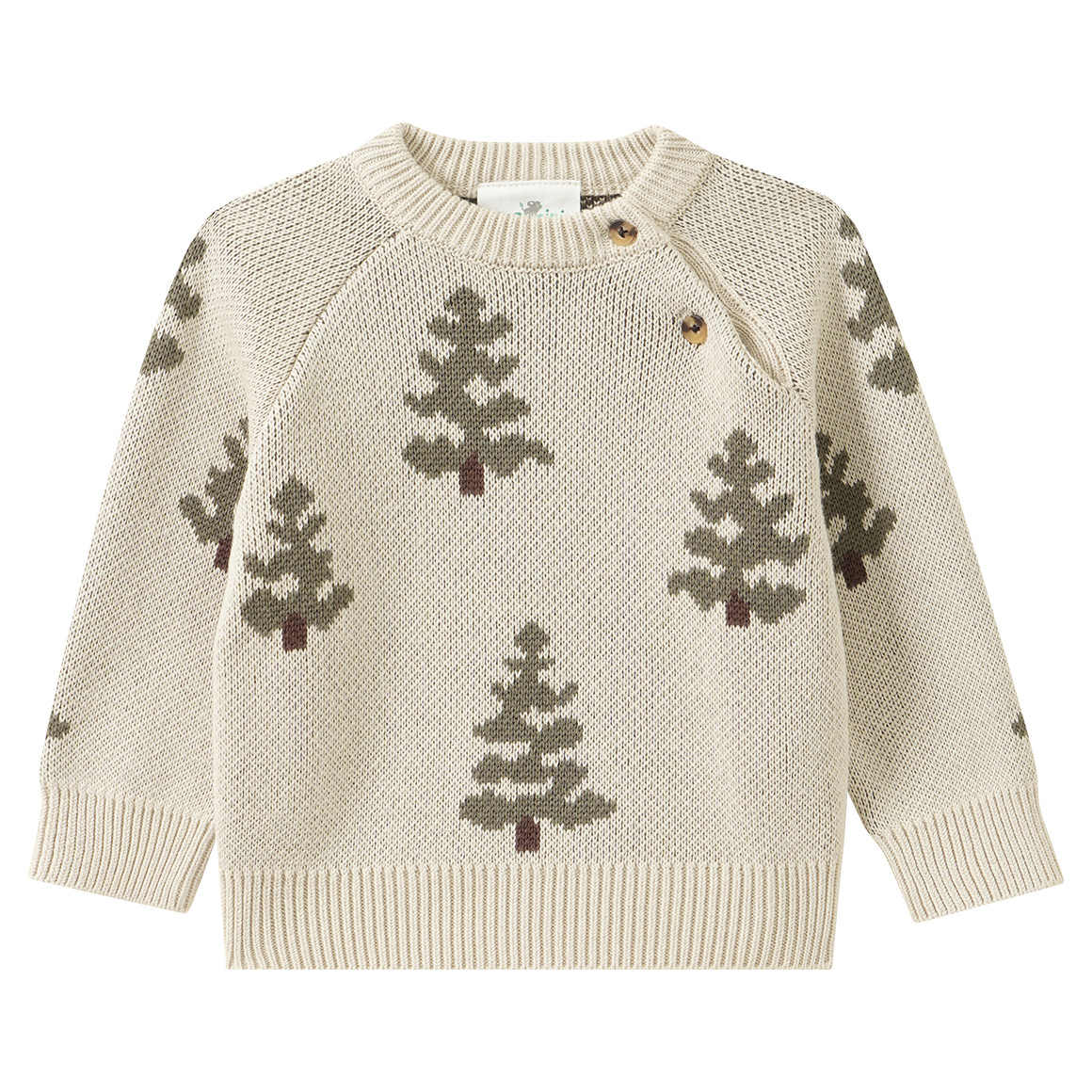 Baby Strickpullover mit Tannen-Allover