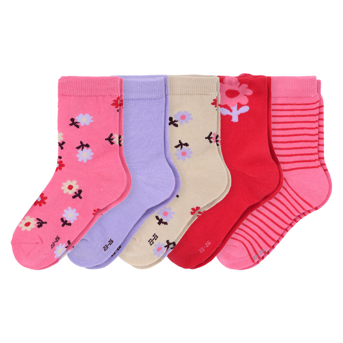 5 Paar Mädchen Socken mit Baumwolle