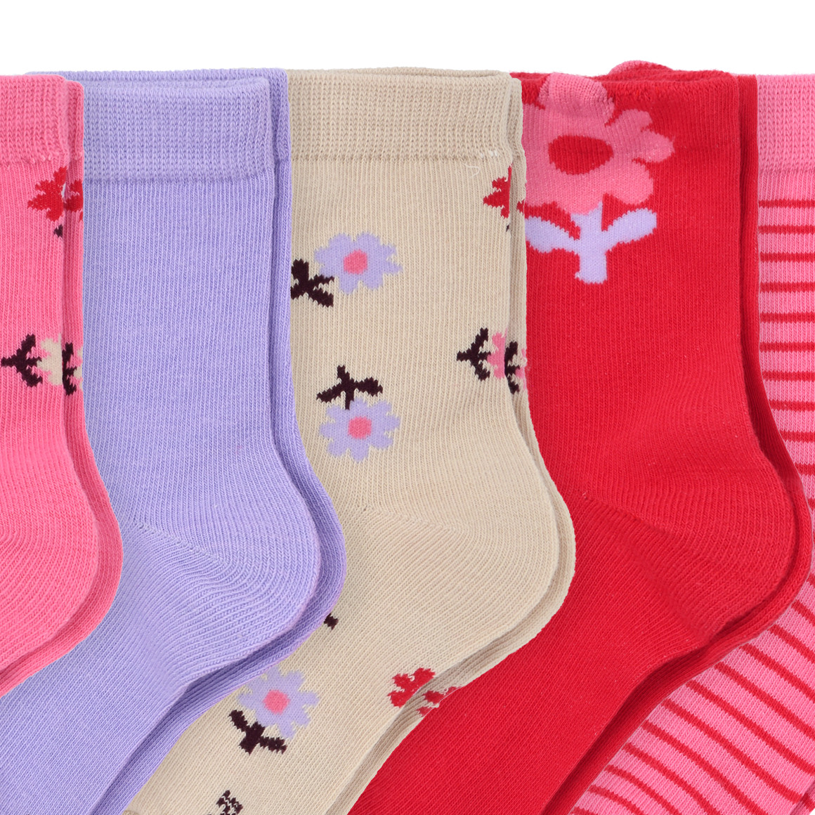 5 Paar Mädchen Socken mit Baumwolle