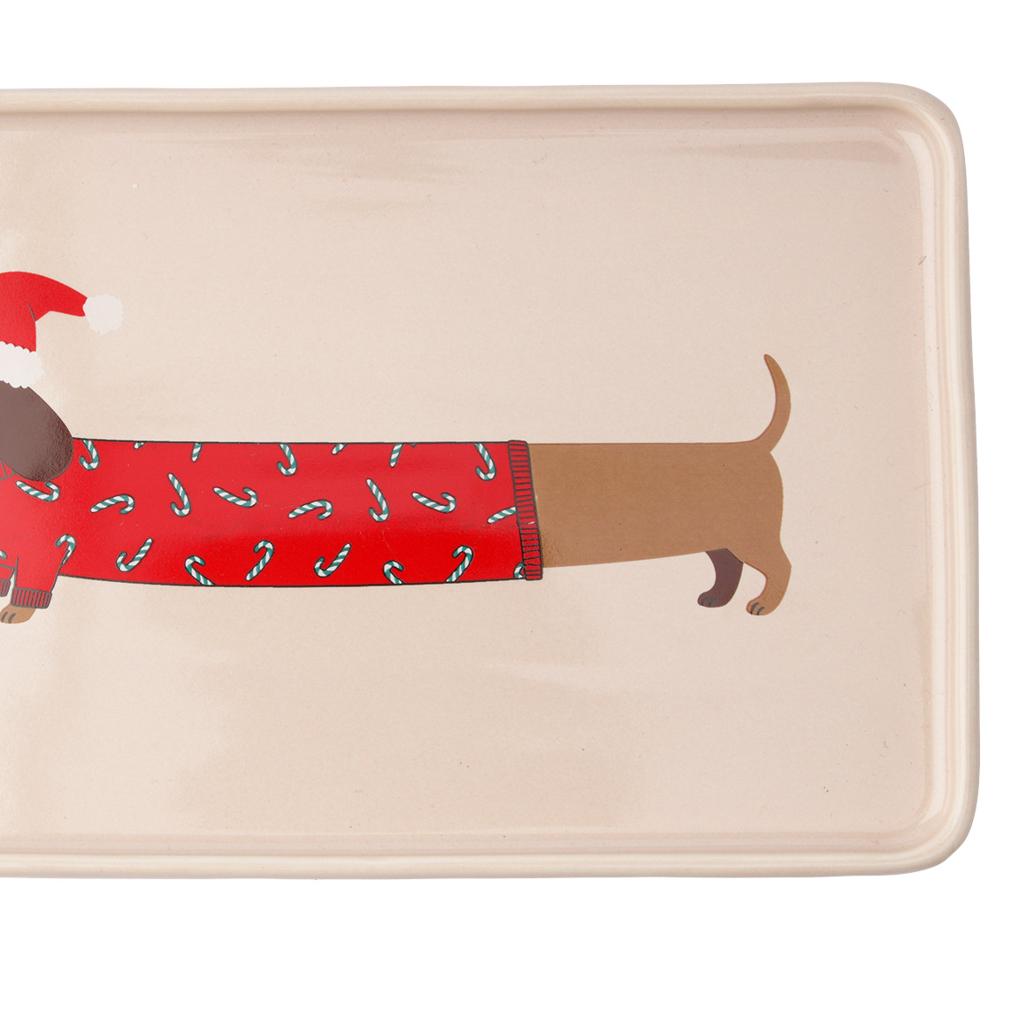 Teller Dackel im weihnachtlichen Design