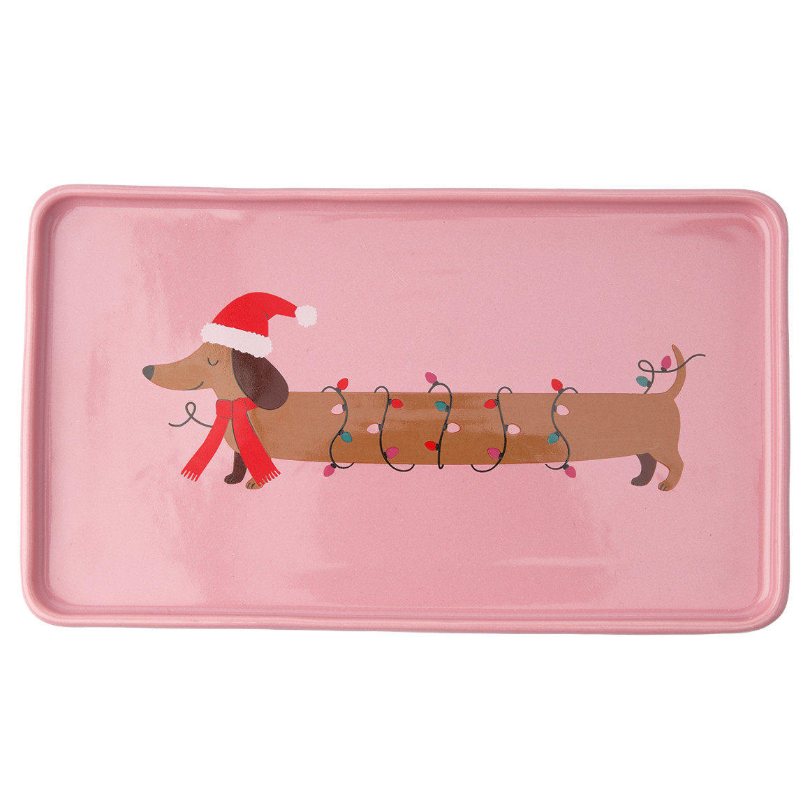 Teller Dackel im weihnachtlichen Design