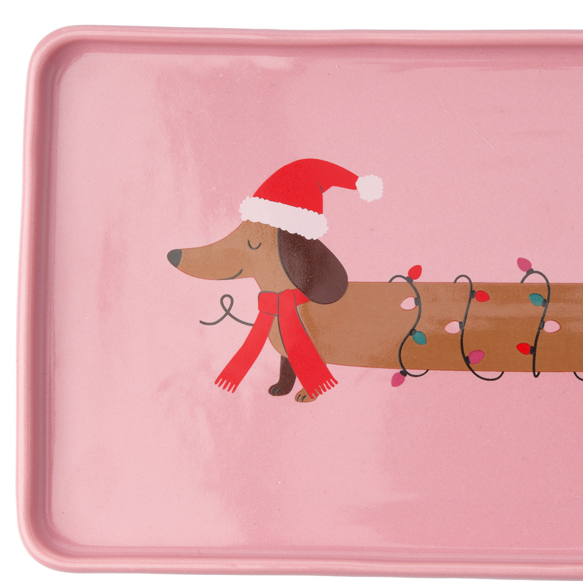 Teller Dackel im weihnachtlichen Design