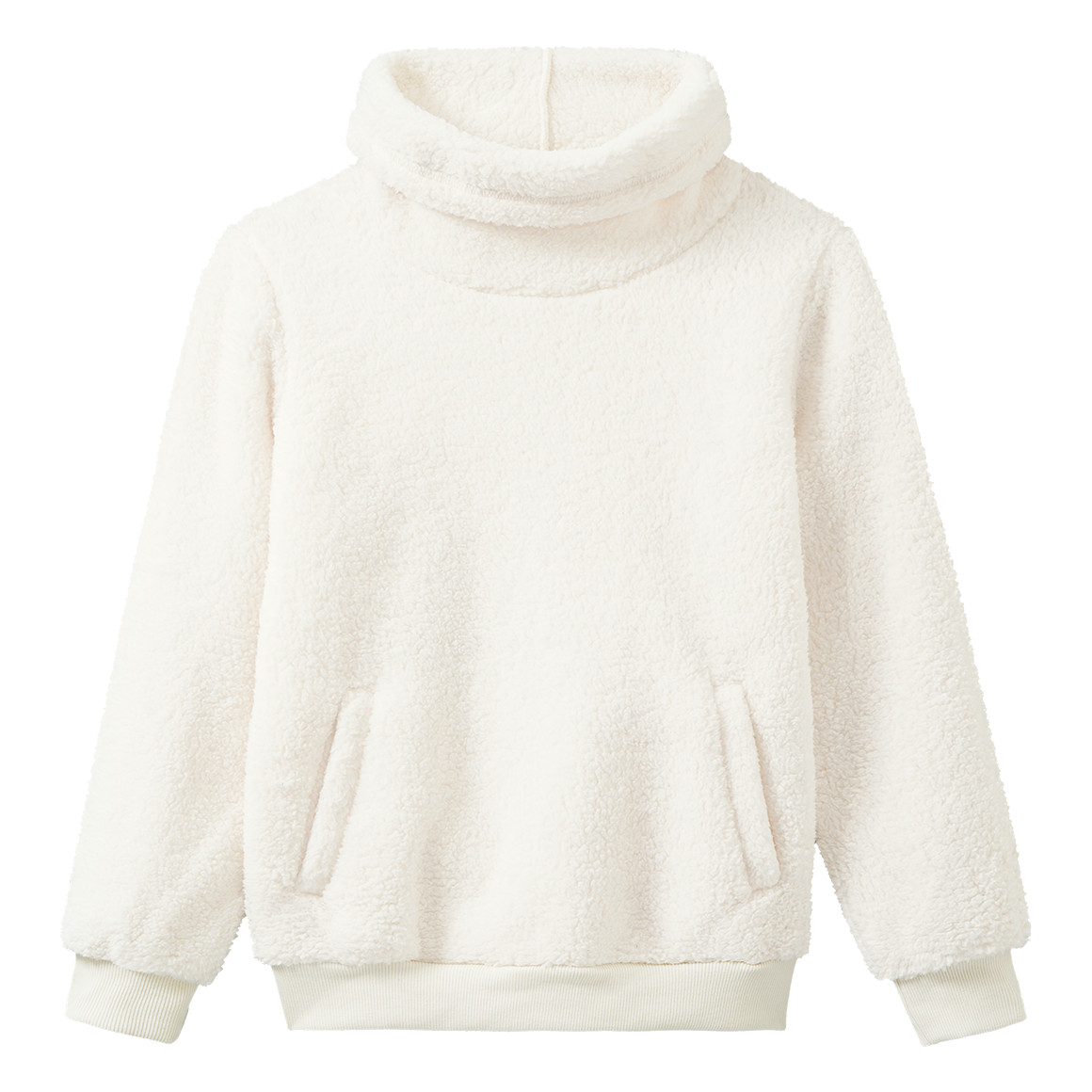 Mädchen Teddy-Pullover mit Schalkragen