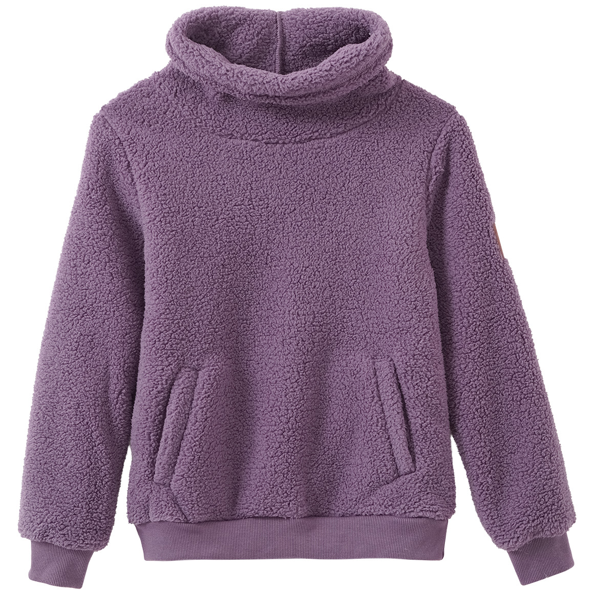 Mädchen Teddy-Pullover mit Schalkragen