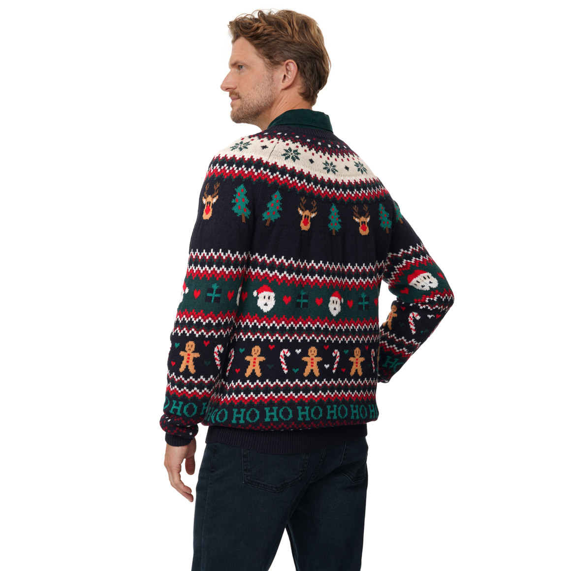 Herren Weihnachtspullover mit Allover-Muster