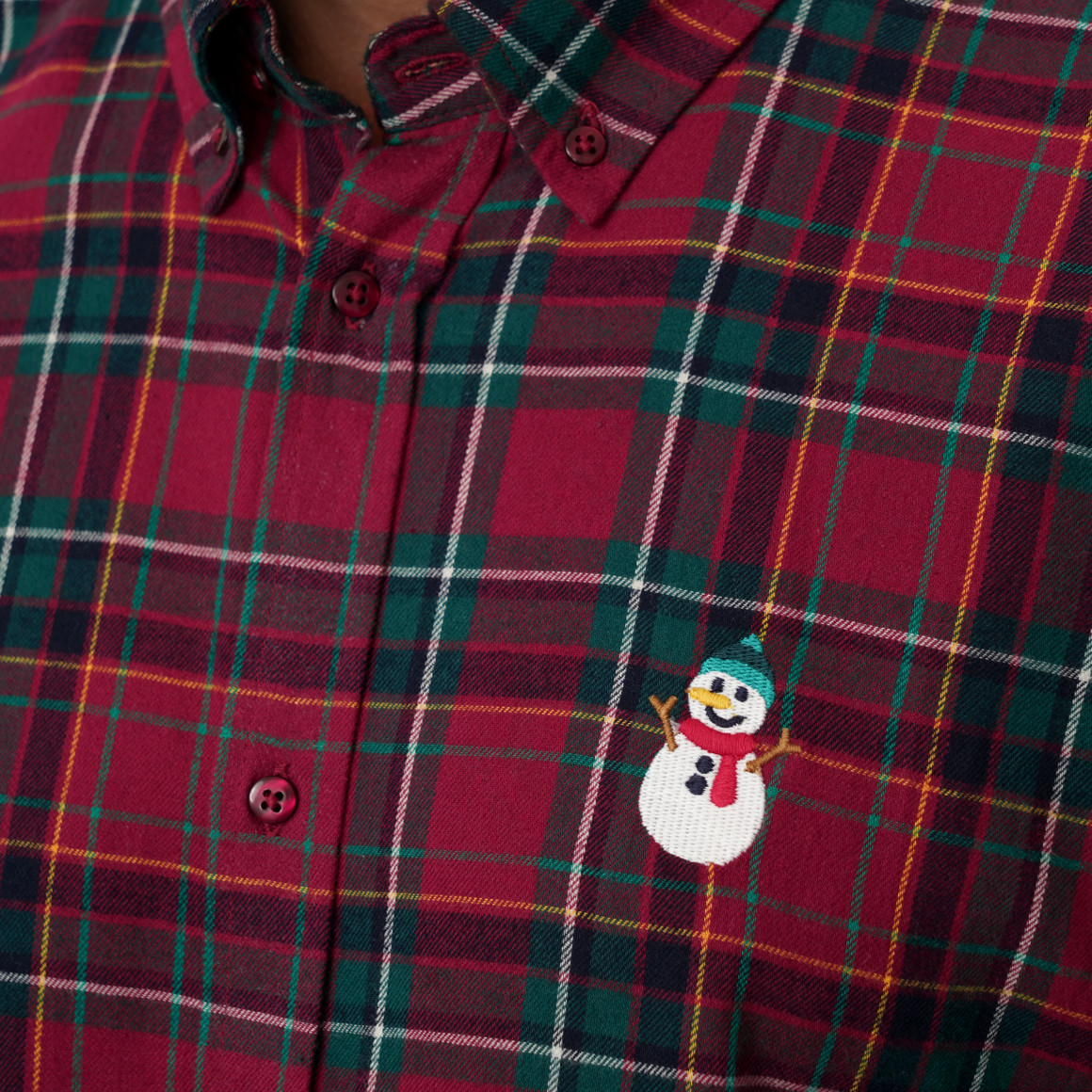 Herren Weihnachtshemd mit Stickerei