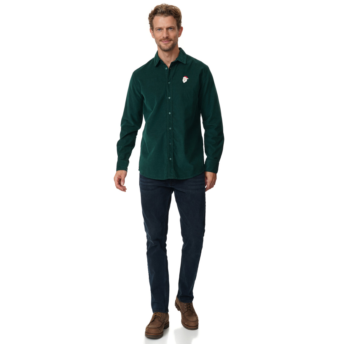 Herren Weihnachtshemd mit Stickerei