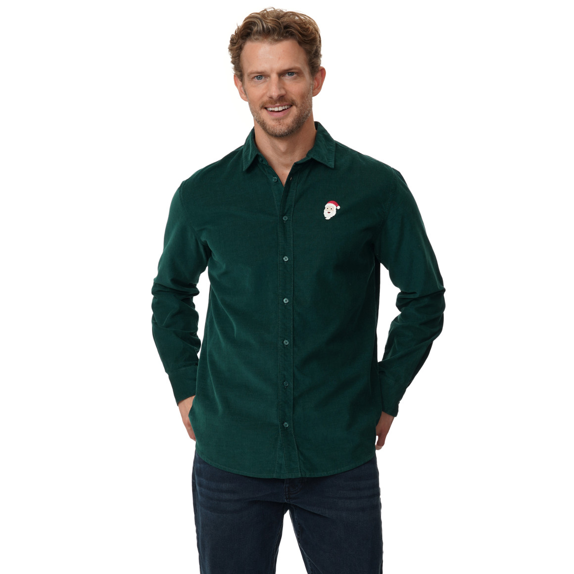 Herren Weihnachtshemd mit Stickerei