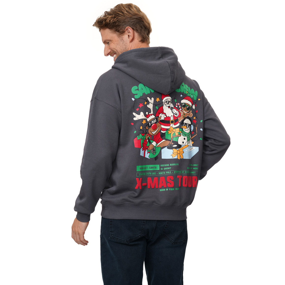 Herren Weihnachtshoodie mit Rückenprint
