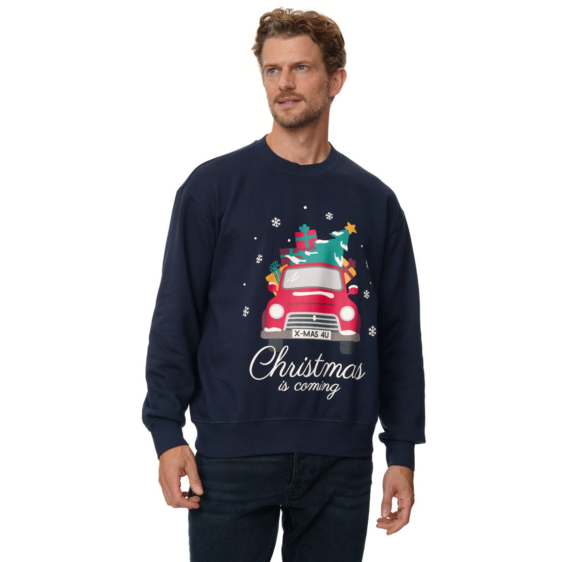 Herren Weihnachtssweatshirt mit Print