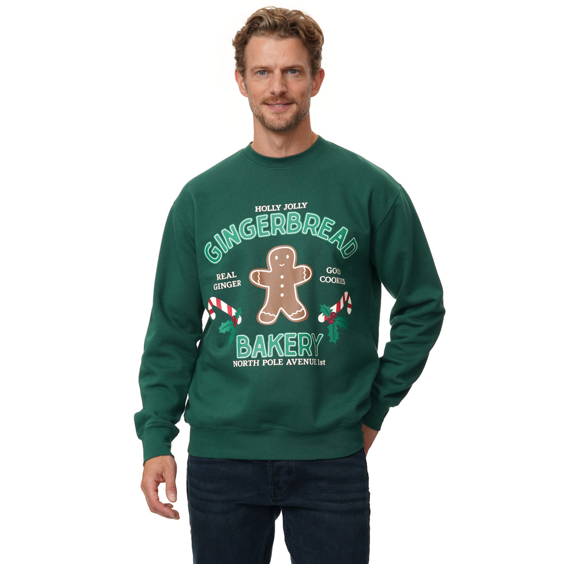 Herren Weihnachtssweatshirt mit Print